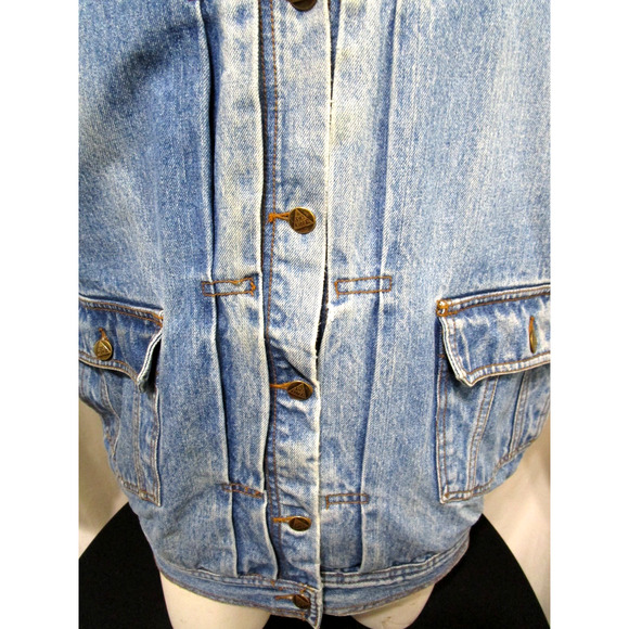 VTG 80s-90s Un Bleu Choix Oversize Denim Jacket Men Sz S - Picture 5 of 12